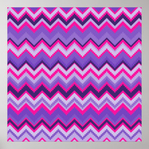 Fet Lila Rosa Tribal Chevron Lila Girly Gifts Poster
