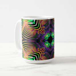 Fet linje Mandala Orange,Grön Kaffemugg