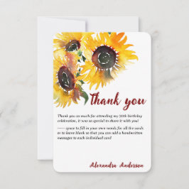 Fet ljust ljus solrosfärgsfärg Fabulous 50 Tack Kort