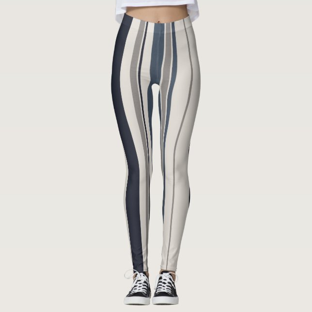 Fet lodrät rand leggings (Framsida)