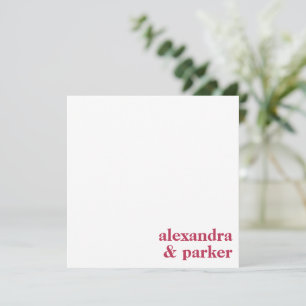 Fet Magenta - minimalistisk typografi par Namn Anteckningskort