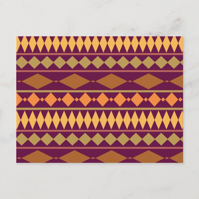 Fet Magenta Rust-stam Geometric Mönster Vykort (Framsida)