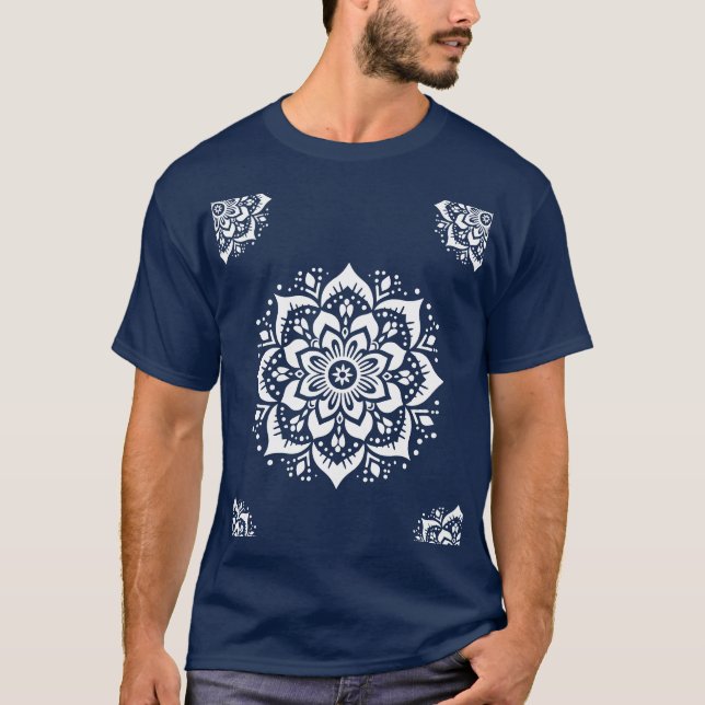 Fet Mandala Blomma - T-Shirt (Framsida)
