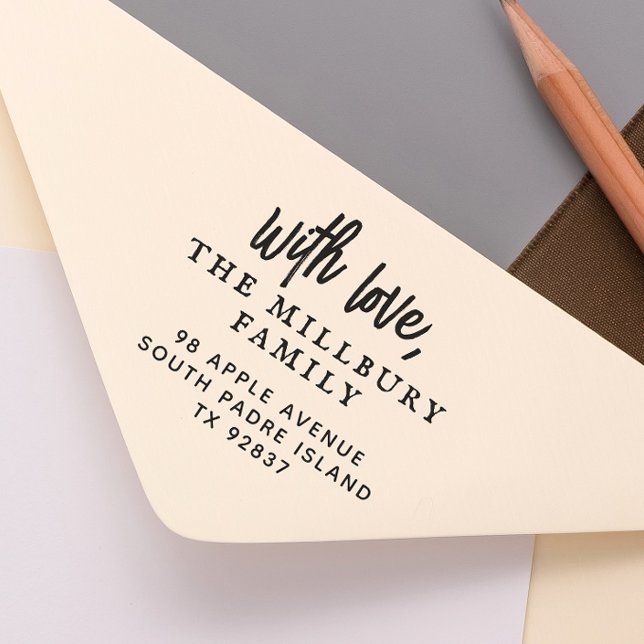 Fet med Anpassningsbar Namn Returadress i Kärlek Självfärgande Stämpel (Skapare uppladdad)