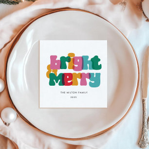 Fet Merry Bright-Helgdag Pappersservett