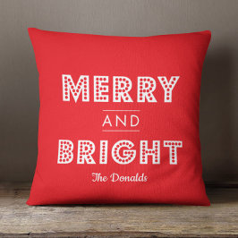 Fet Merry & Bright Personlig - jul Kudde