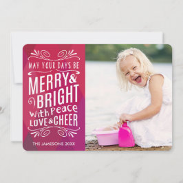 Fet Merry och Bright Geometric Photo Julkort