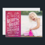 Fet Merry och Bright Geometric Photo Julkort<br><div class="desc">Fet Merry och Bright Helgdag Photo Card av Orabella Prints. Byt ut mallbilden mot ett eget foto innan du köper den. :</div>