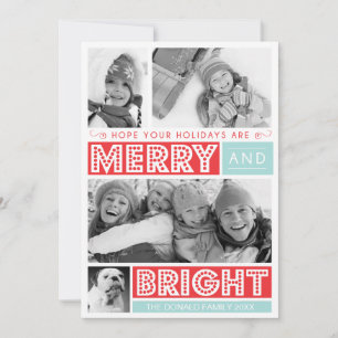 Fet Merry och Bright Photo Card Julkort