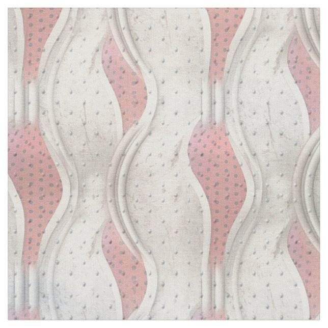 Fet Metallic 3D Red Cream Struktur ser ut Tyg (Närbild)