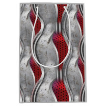 Fet Metallisk 3D Red Grått Struktur-utseende