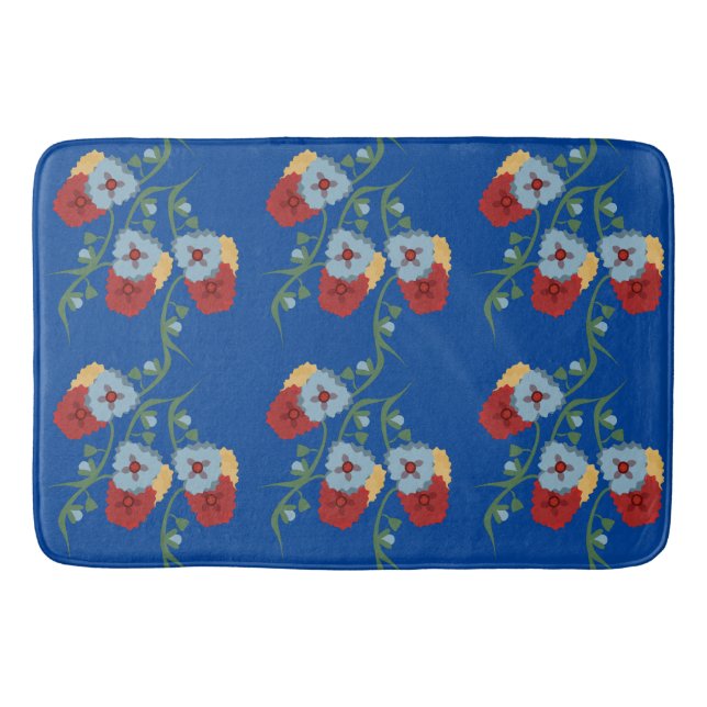 Fet mexikanska Blommigtar Greenery Vines Badrumsmatta (Framsidan)