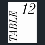 Fet, minimal Contemporary, svart, vit Bröllop Bordsnummer<br><div class="desc">Svartvit Bröllop-Bordsnummer med fet minimal Contemporary</div>