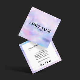 Fet minimal lyx Boutique Holografik Fyrkantigt Visitkort