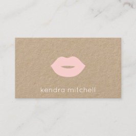 Fet minimalist rosa läppar logotyp sminkartist Kra Visitkort