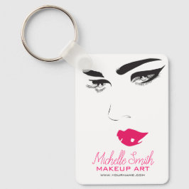 Fet minimalist rosa svart modern sminkartist QR Nyckelring