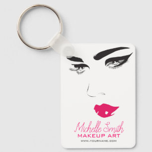 Fet minimalist rosa svart modern sminkartist QR Nyckelring