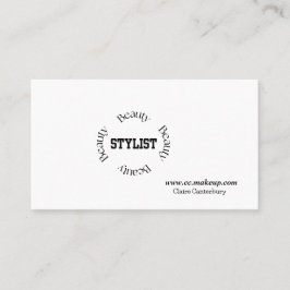 Fet minimalist svart typografi skönhet stylist visitkort