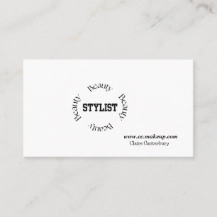 Fet minimalist svart typografi skönhet stylist visitkort