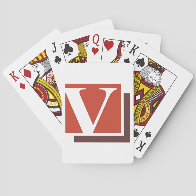 Fet minimalistisk bokstav V monogram Casinokort (Baksidan)