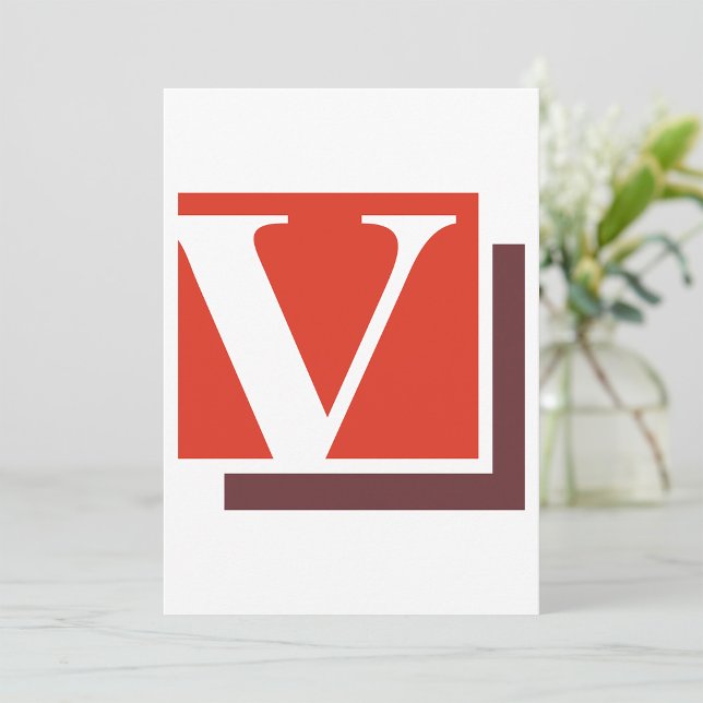 Fet minimalistisk bokstav V monogram Inbjudningar (Skapare uppladdad)