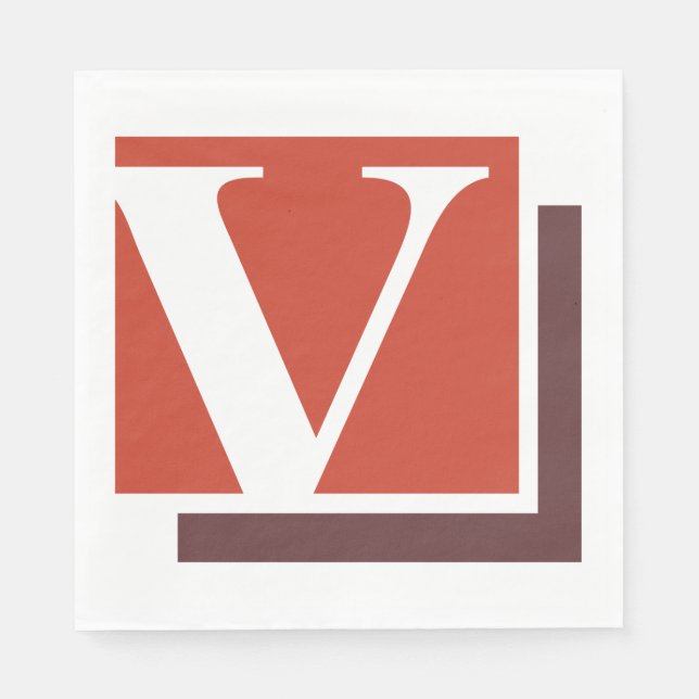 Fet minimalistisk bokstav V monogram Pappersservett (Framsidan)