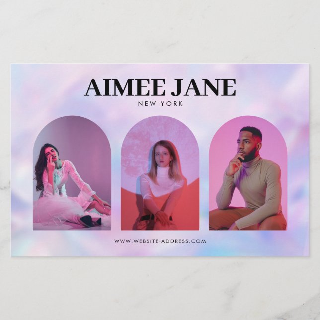 Fet, minimalistisk Boutique, Salon Photo Holografi Flygblad (Framsidan)