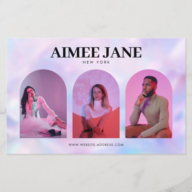 Fet, minimalistisk Boutique, Salon Photo Holografi Flygblad (Framsidan)