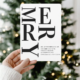 Fet minimalistisk God jul-middag Inbjudningar