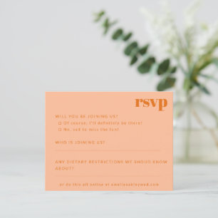 Fet, minimalistisk persiko-Orange Retro Personligt OSA Kort