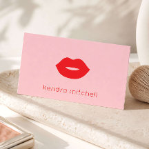 Fet minimalistisk röd läppslogga Makeup Artist Ros