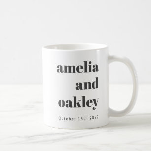 Fet, minimalistisk svart vit Retro Personligt bröl Kaffemugg