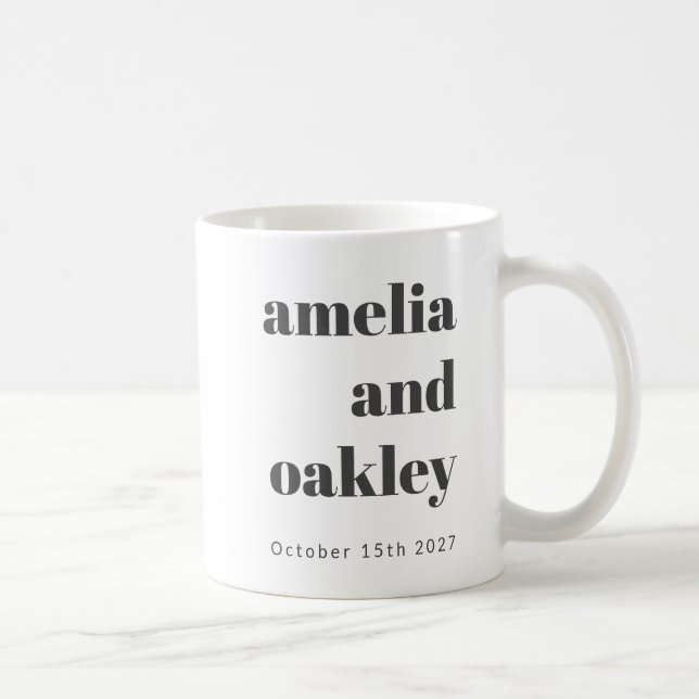 Fet, minimalistisk svart vit Retro Personligt bröl Kaffemugg (Höger)