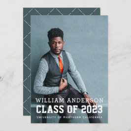 Fet, minimalistiskt foturblått Virtuella Studenten Inbjudningar