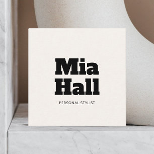 Fet, minimalistiskt, vitt kvadratiskt Affärskort Fyrkantigt Visitkort