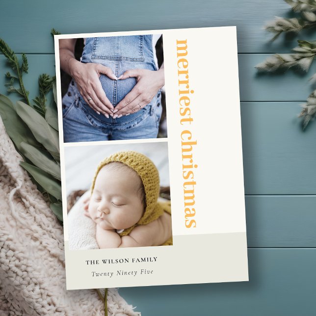 Fet minimum 2 Photo Gult - god jul Julkort (Skapare uppladdad)