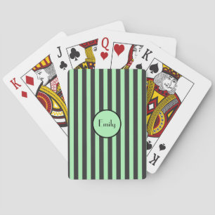 Fet Mint-Grönt och svart Rand Casinokort