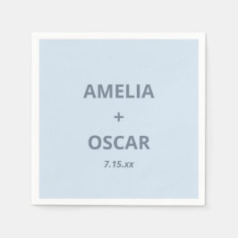 Fet mjällblå modern vigsel namn datum Anpassad Pappersservett