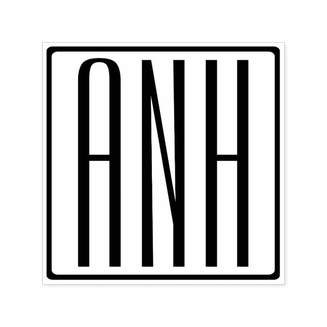 Fet Modern 3 Initialer Monogram Självfärgande Stämpel (Design)