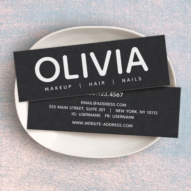 Fet Modern Black-Affärskortet Mini Visitkort (Skapare uppladdad)