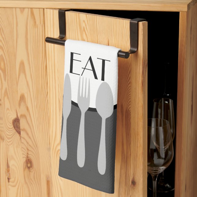 fet modern grått och vit med anpassningsbar kökshandduk (Thirds Fold)