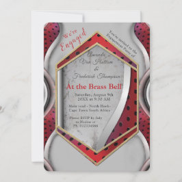 Fet Modern Metallisk 3D Red Grått Struktur-utseend Inbjudningar