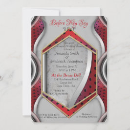 Fet Modern Metallisk 3D Red Grått Struktur-utseend Inbjudningar