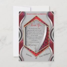 Fet Modern Metallisk 3D Red Grått Struktur-utseend OSA Kort