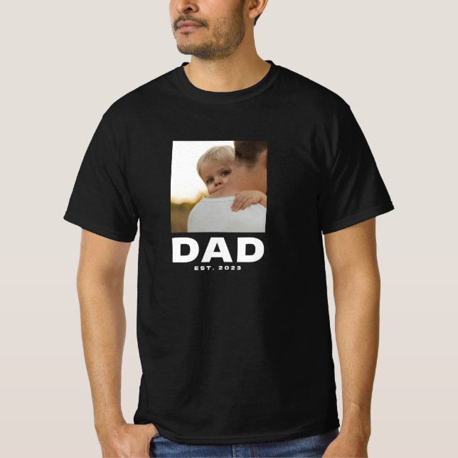 Fet Modern Pappa Etablerad Foto T-Shirt (Framsida)