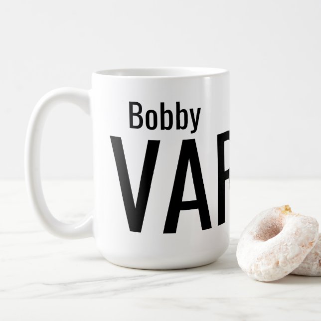 Fet Modern Personlig Namn Kaffemugg (Med munk)