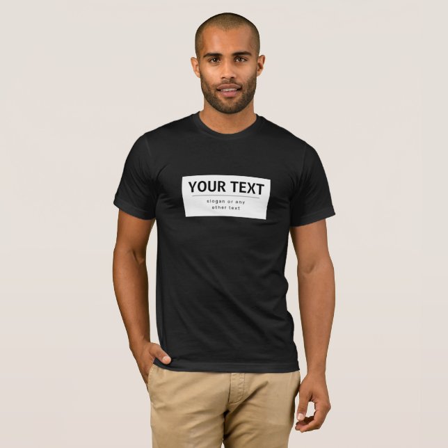Fet modern redigerbar text | svart & vit t shirt (Hel framsida)