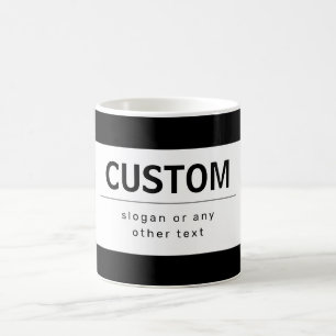 Fet modern, redigerbar text Svartvitt Kaffemugg