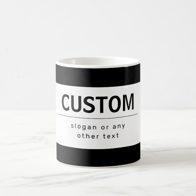 Fet modern, redigerbar text | Svartvitt Kaffemugg (Center)