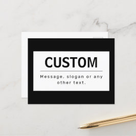 Fet modern, redigerbar text | Svartvitt Vykort